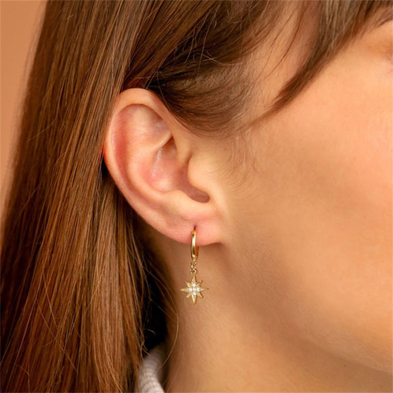  Star Moon Asymmetric Earrings
