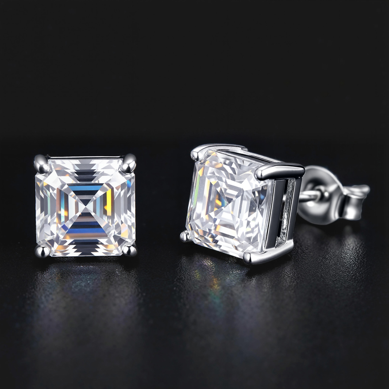 3Ct Asscher Cut Stud Earrings 3Ct Asscher Cut Stud Earrings