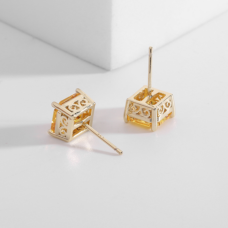Colorful Square Stud Earrings