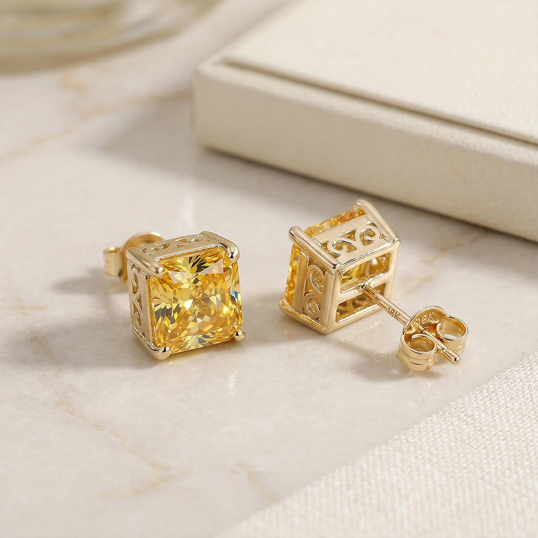 Colorful Square Stud Earrings