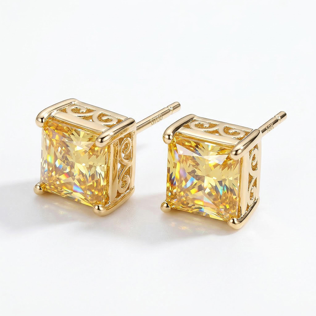 Colorful Square Stud Earrings