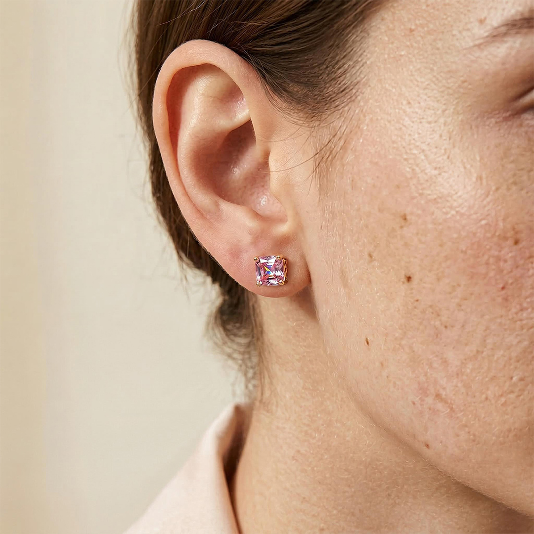 Colorful Square Stud Earrings