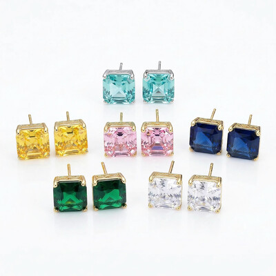 Colorful Square Stud Earrings