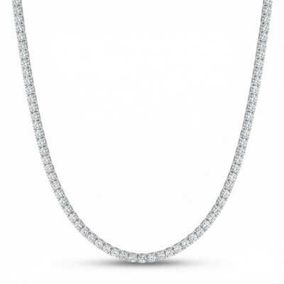3mm Tennis Necklace in White Gold for Women