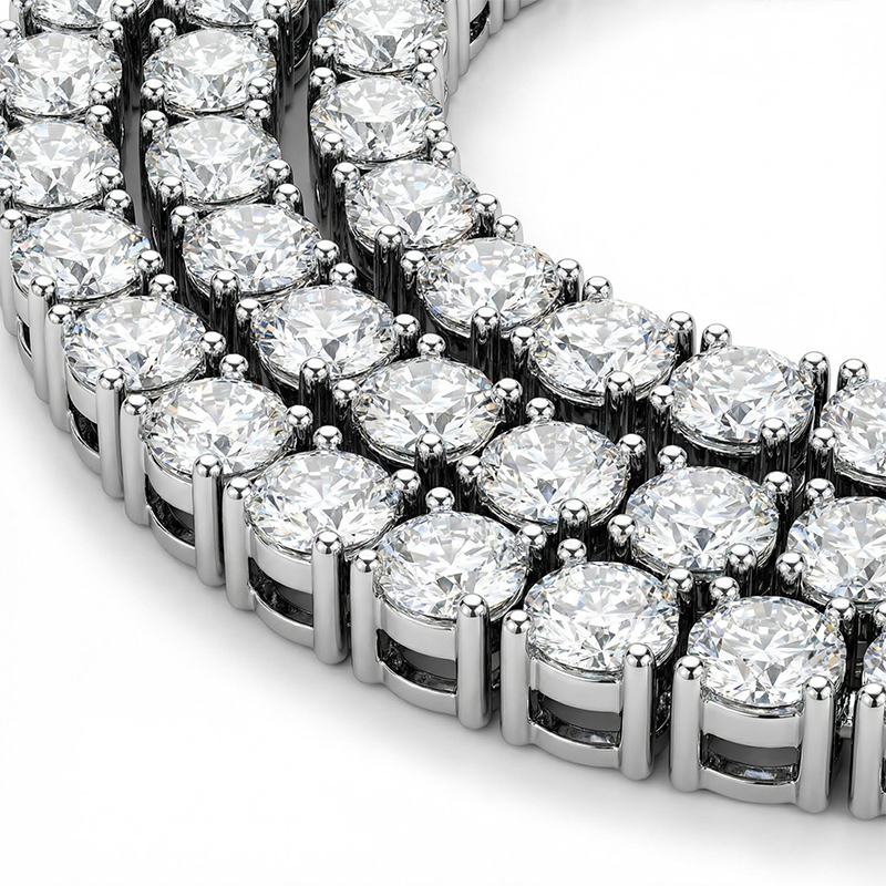 3mm Tennis Necklace in White Gold for Women