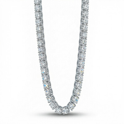 3mm Tennis Necklace in White Gold for Women