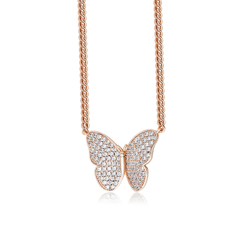 Iced Butterly Cuban Necklace