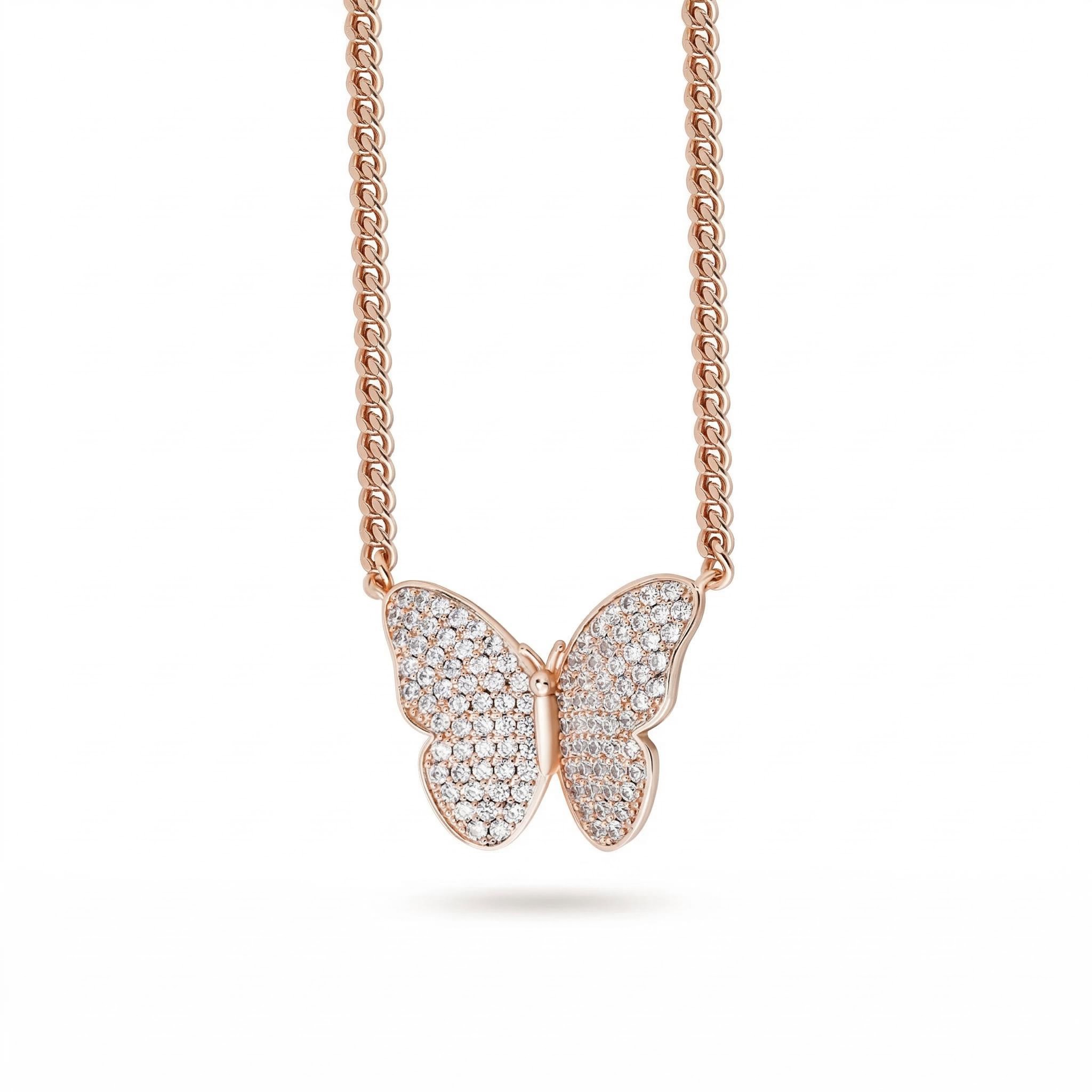 Iced Butterfly Cuban Necklace