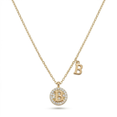 Iced Initial Letter Necklace