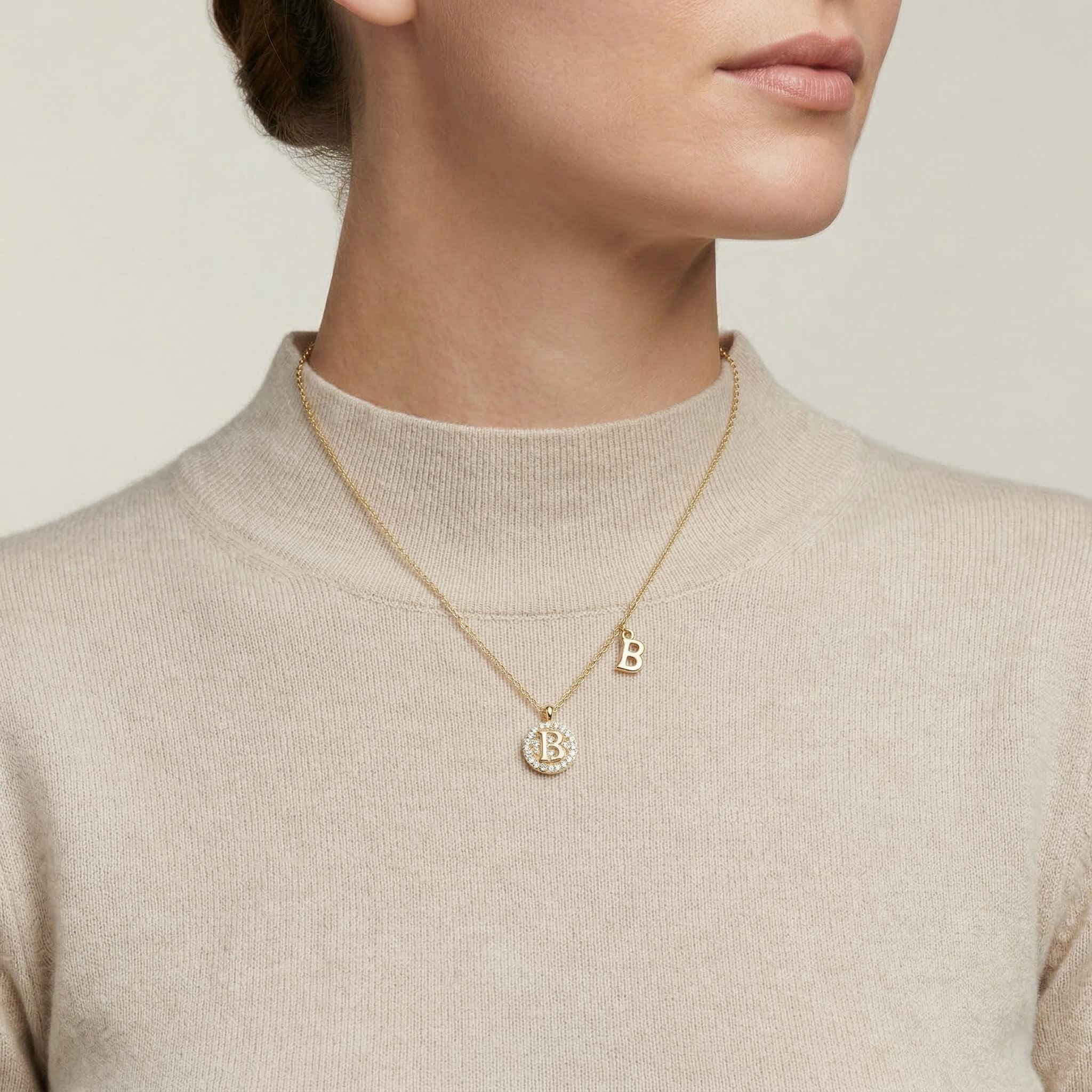 Iced Initial Letter Necklace