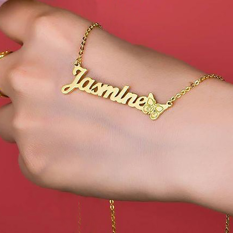 Personalized Butterfly Name Necklace