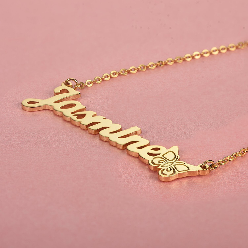 Personalized Butterfly Name Necklace