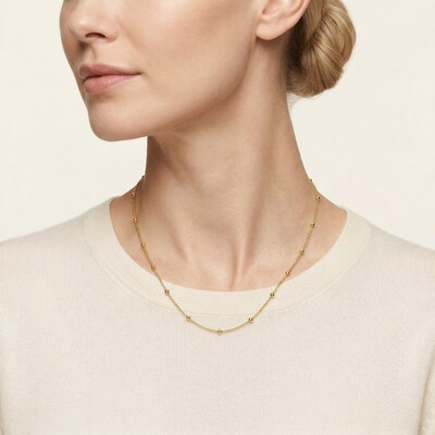 3mm Interval Beads Chain in Gold