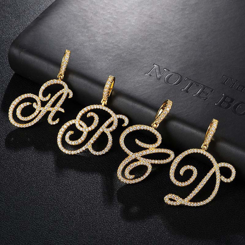 Women's Cursive Style A to Z Initial Letters Pendant in Gold
