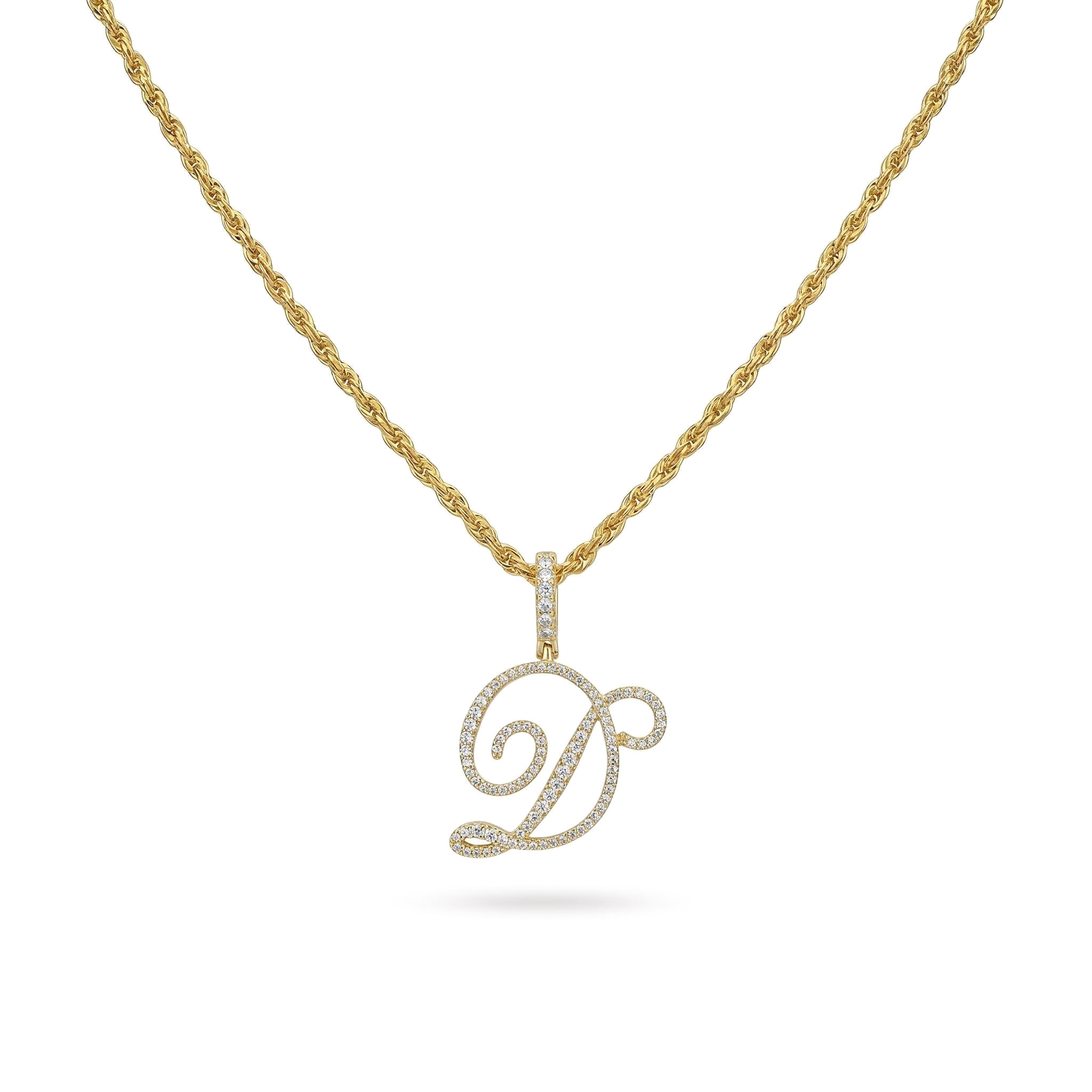 Women's Cursive Style A to Z Initial Letters Pendant in Gold