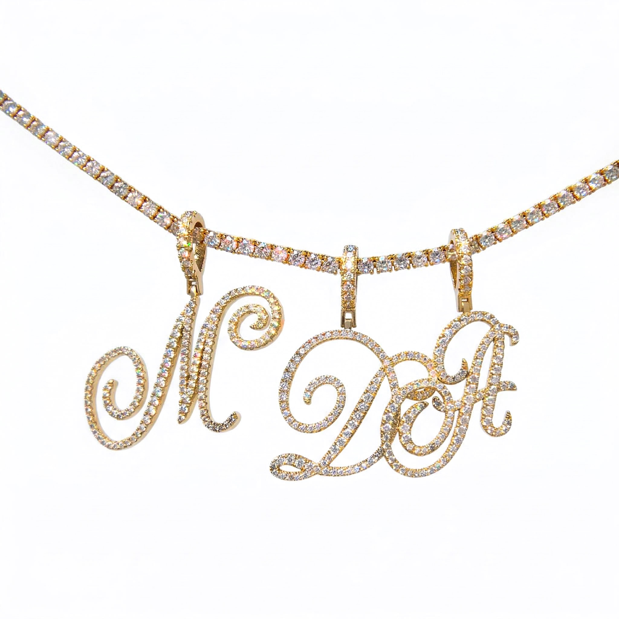 Women's Cursive Style A to Z Initial Letters Pendant in Gold