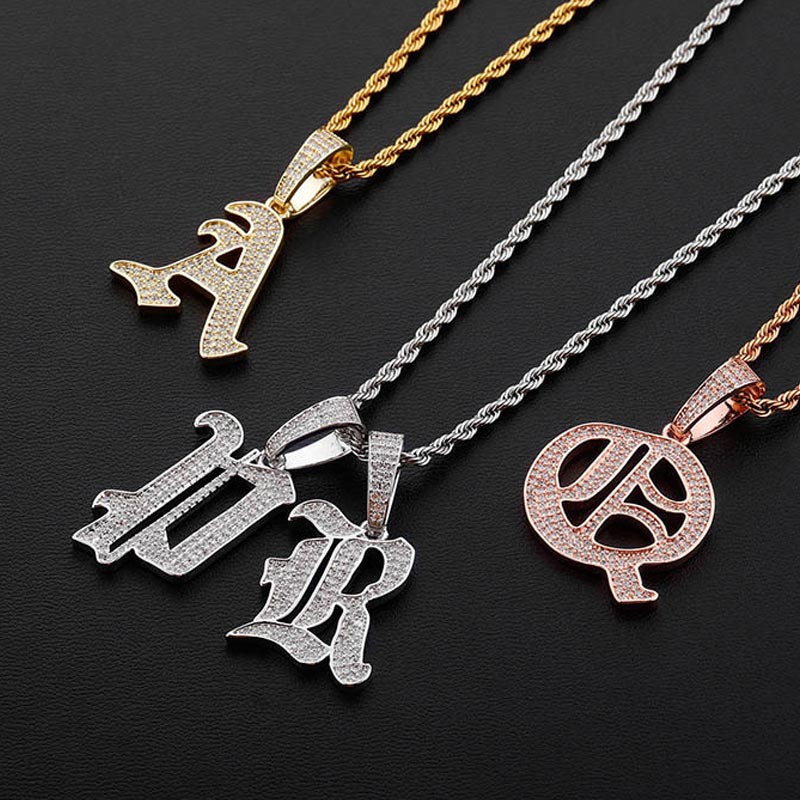 Women's Iced Old English 26 Letters Pendant