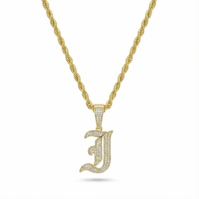 Women's Iced Old English 26 Letters Pendant