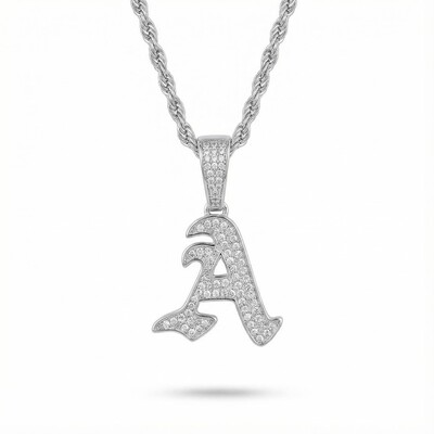 Women's Iced Old English 26 Letters Pendant