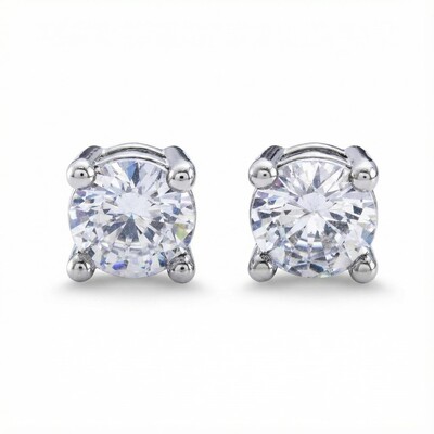 Women's Classic Stud Earrings in White Gold