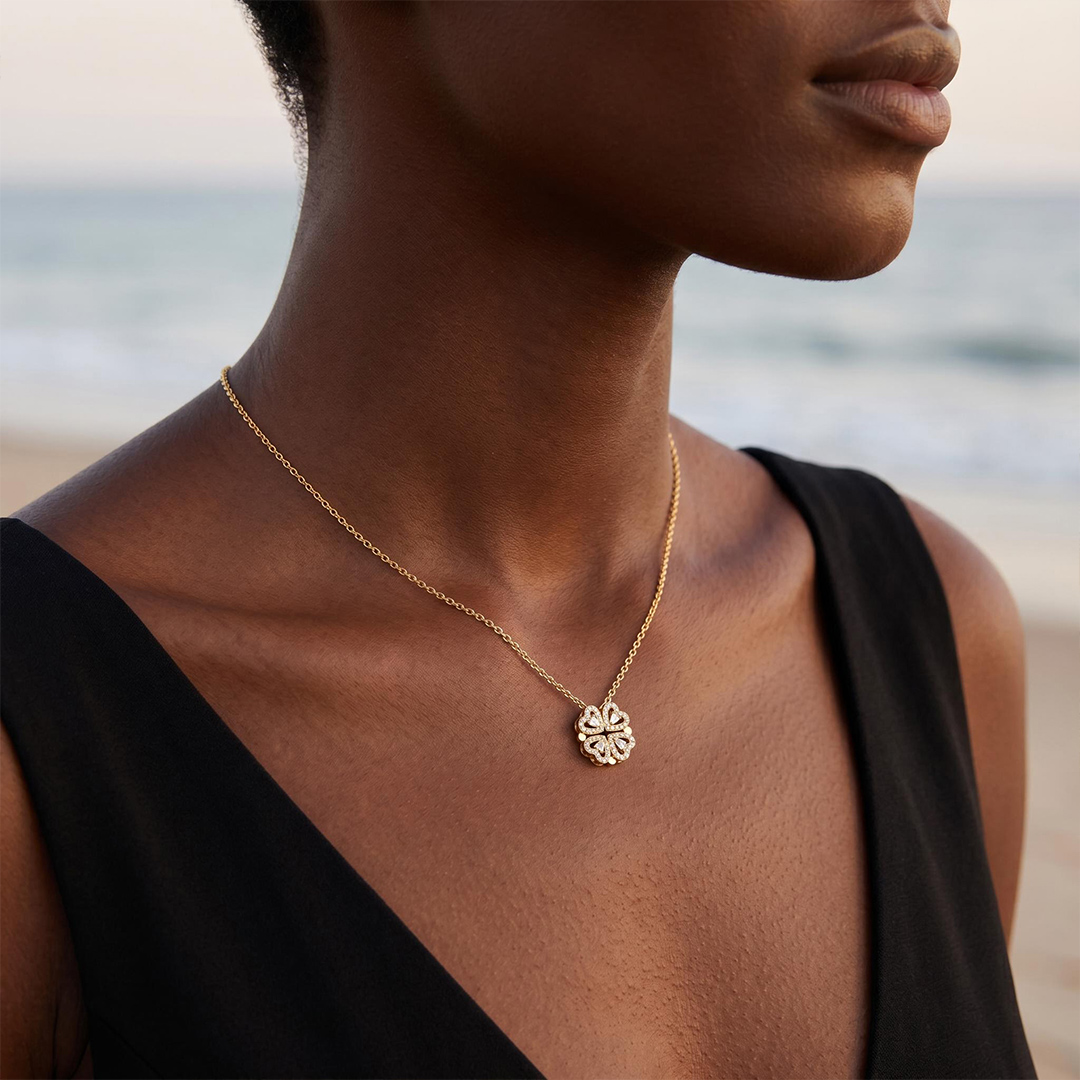 Detachable Four-Leaf Clover Deformed Necklace