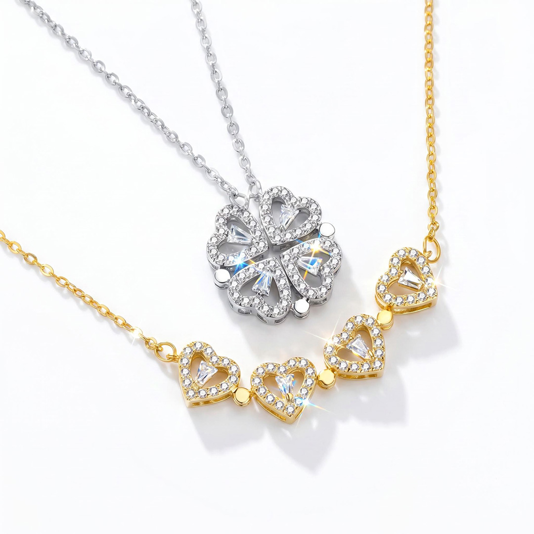 Detachable Four-Leaf Clover Deformed Necklace