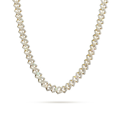  Women's Iced 14mm Miami Cuban Chain with Box Clasp in Gold