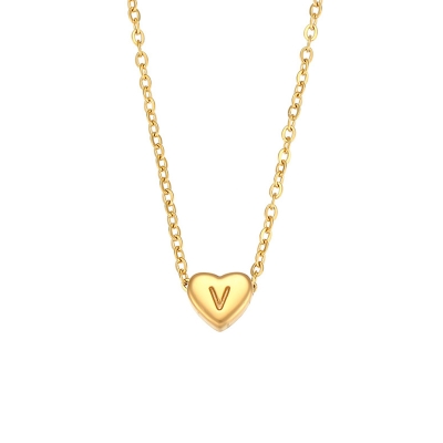 Initial Letter Heart Necklace