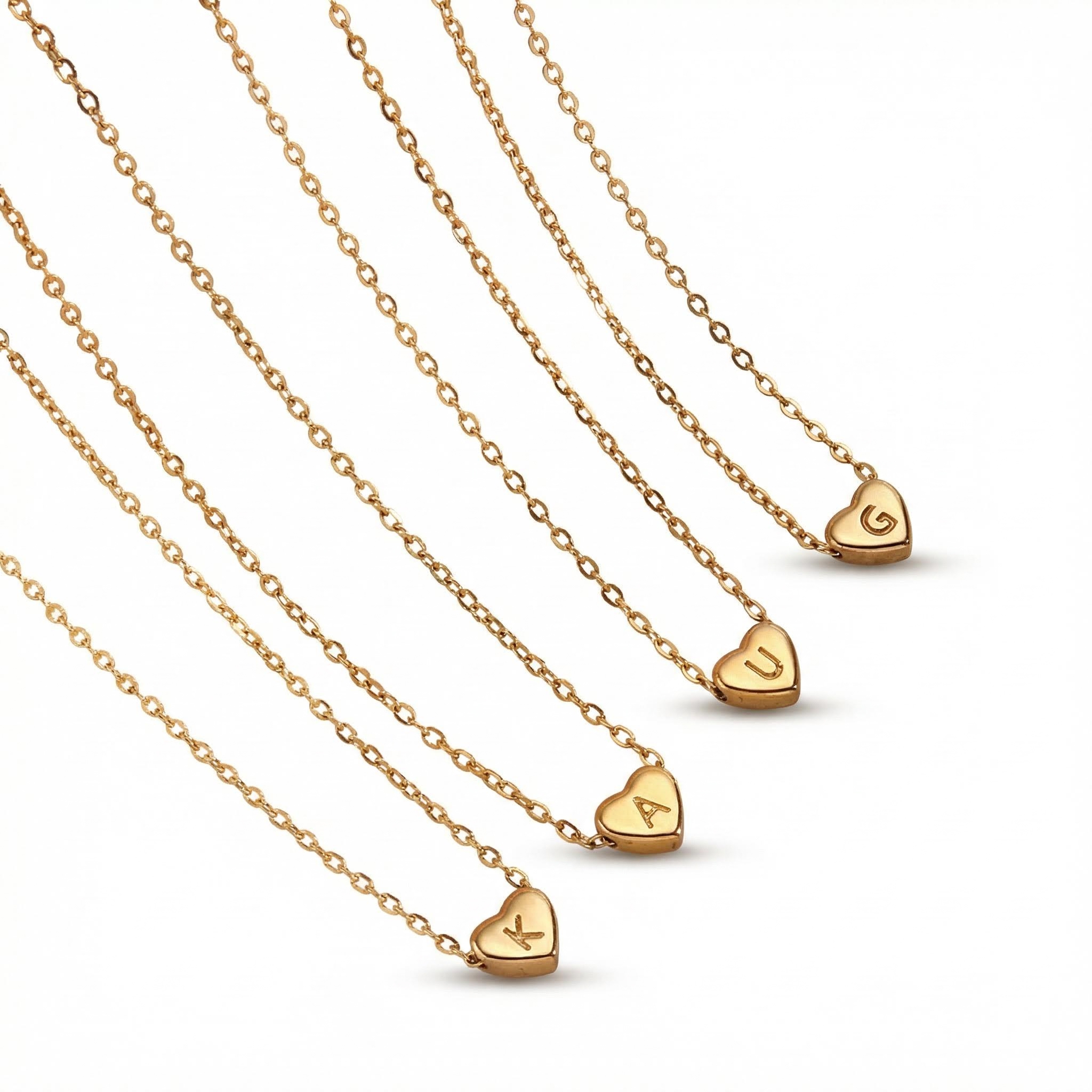 Initial Letter Heart Necklace