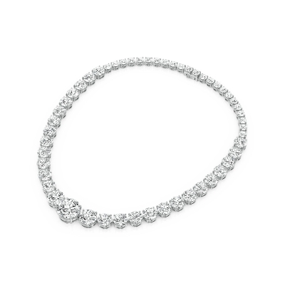 Women's Luxury Round Cut Necklace in White Gold