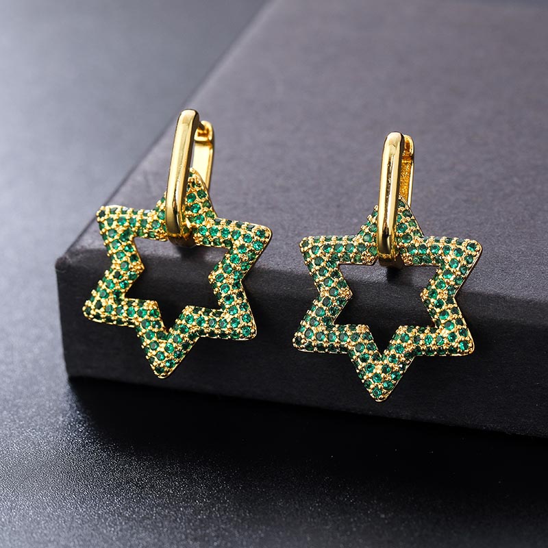 Micro Pave Star Earrings