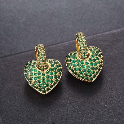  Micro Pave Heart Earrings