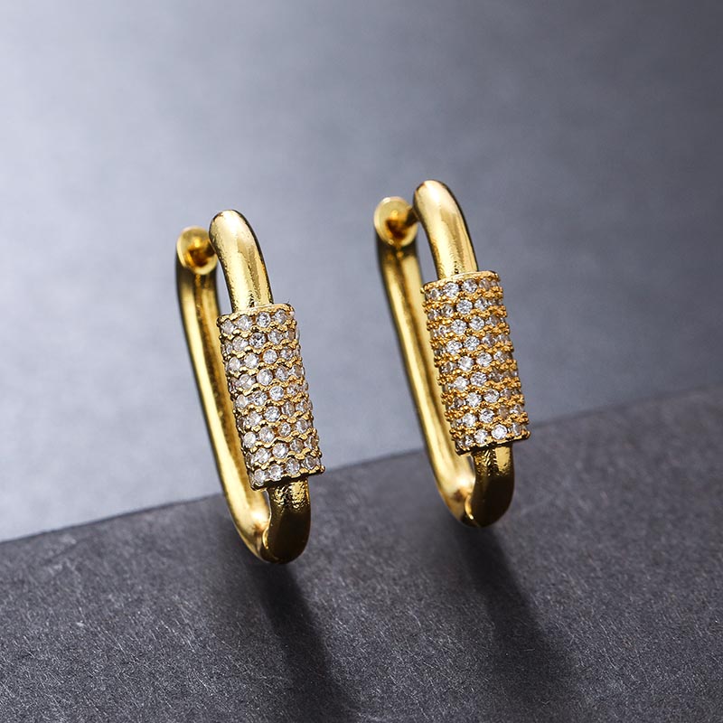 Micro Pave Square Earrings