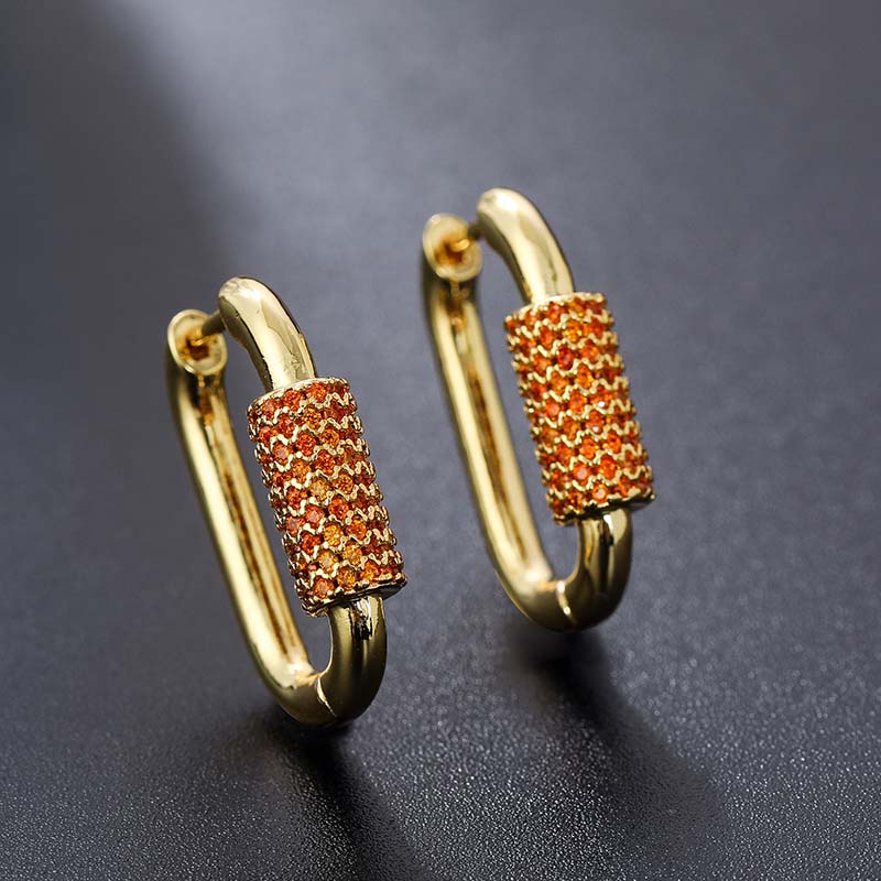 Micro Pave Square Earrings