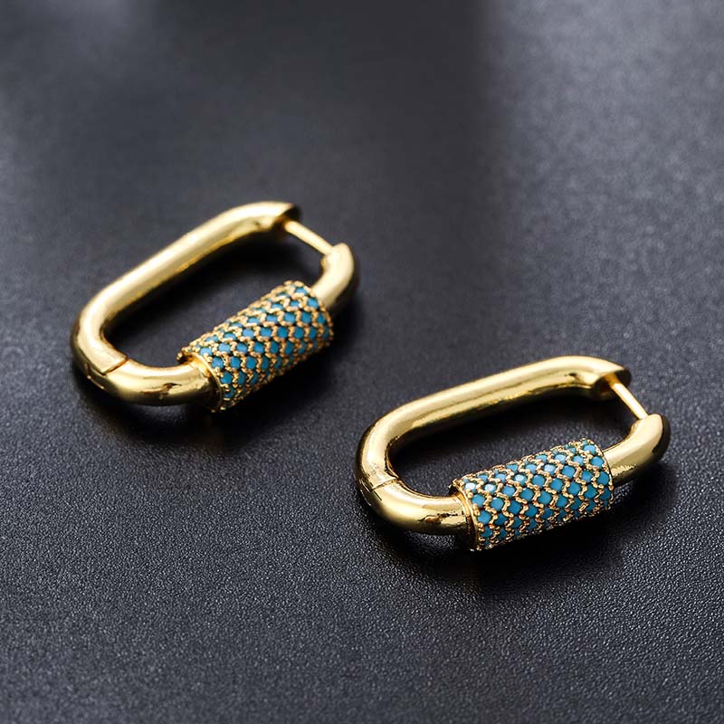 Micro Pave Square Earrings