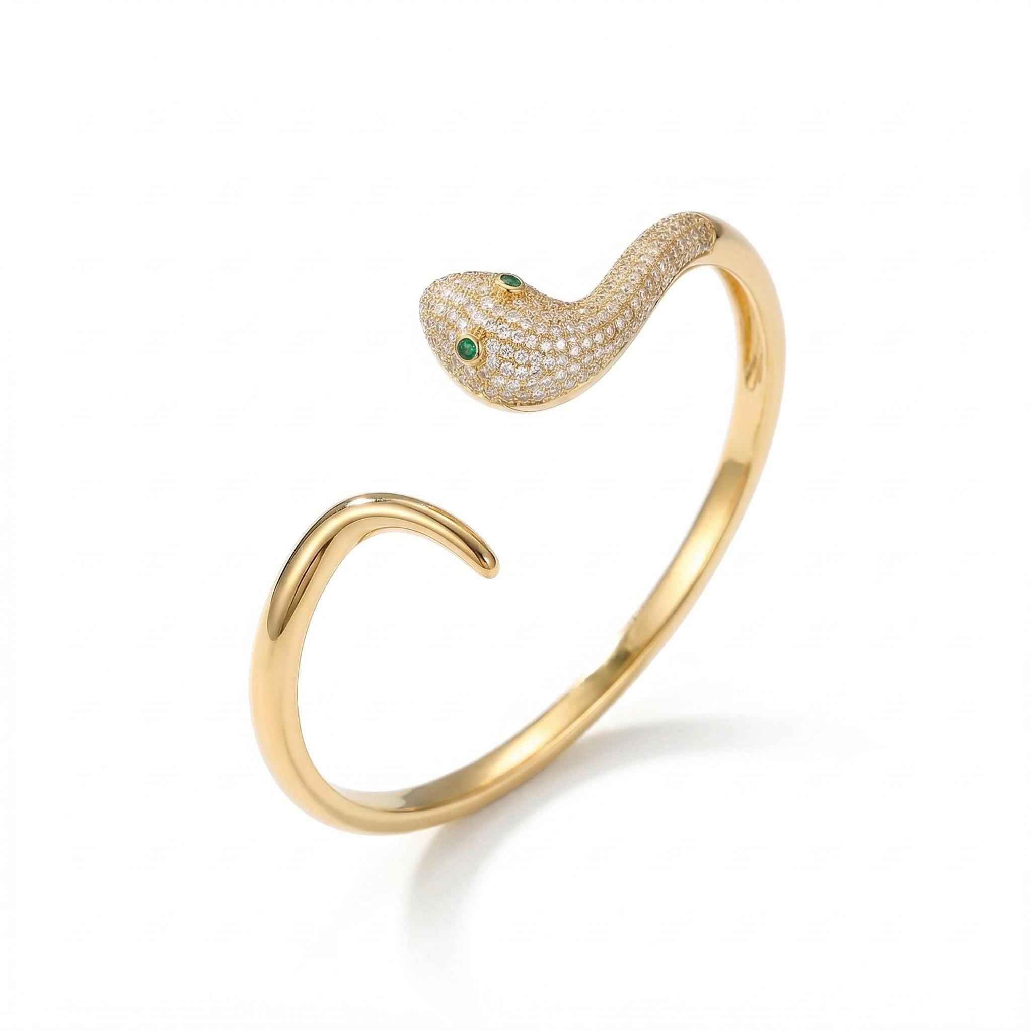  Micro Paved Snake Open Bangle