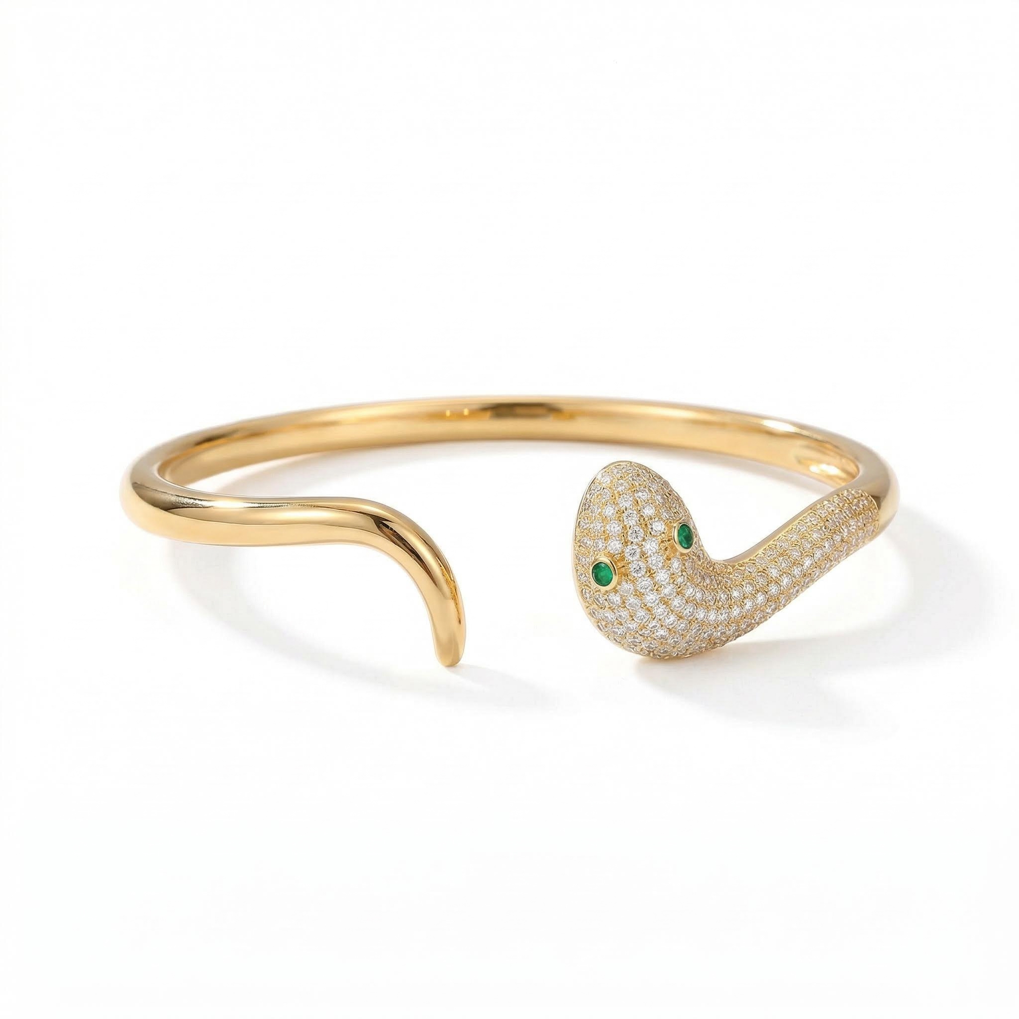  Micro Paved Snake Open Bangle