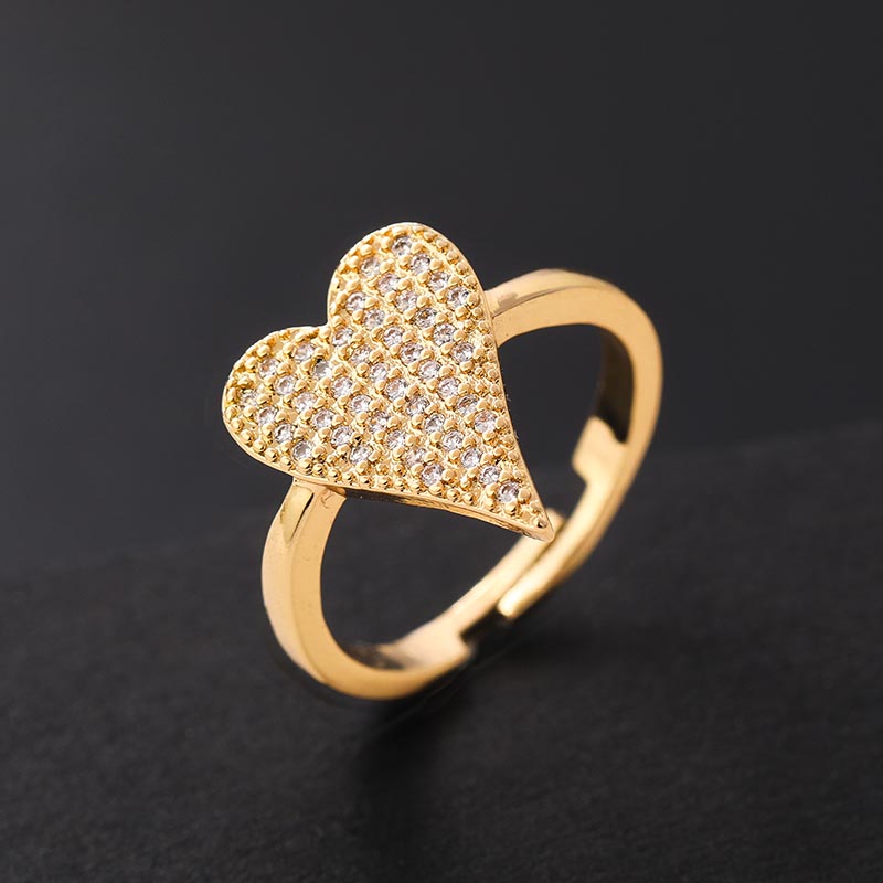 Iced Heart Open Ring