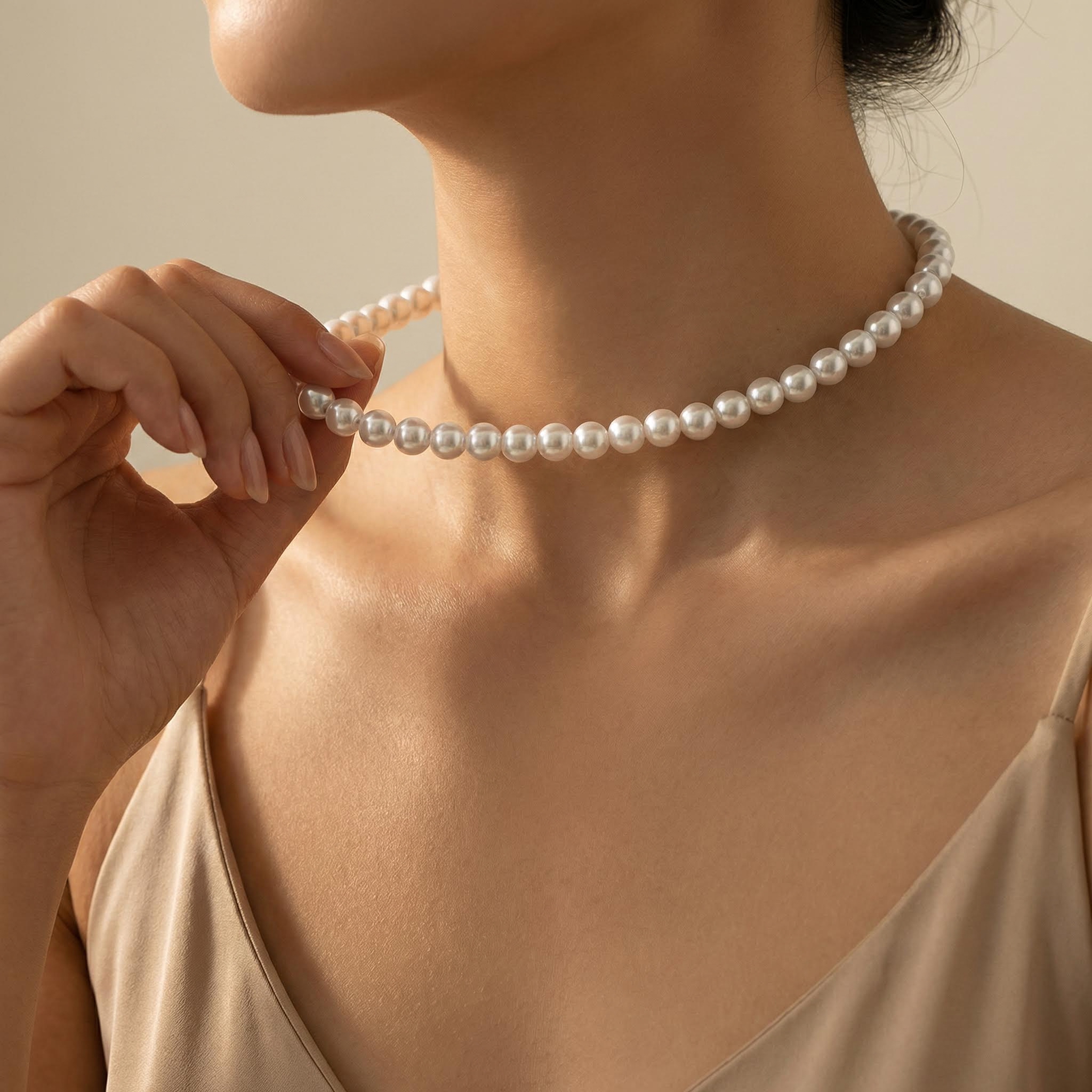 Women's 4mm/5mm/6mm/8mm/10mm Pearl Necklace