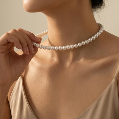 Women's 4mm/5mm/6mm/8mm/10mm Pearl Necklace