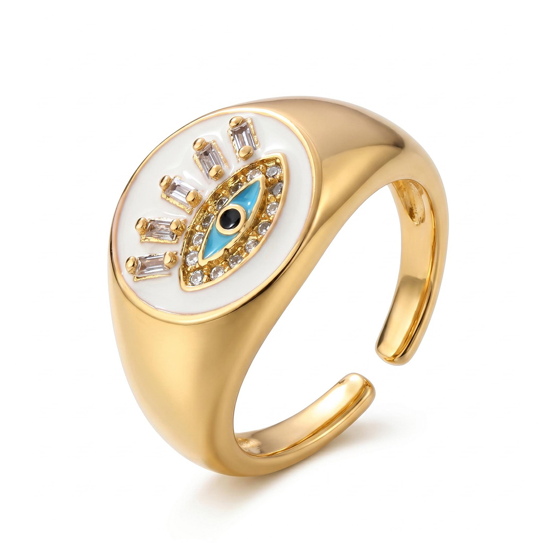  Eye of Wisdom Enamel Open Ring