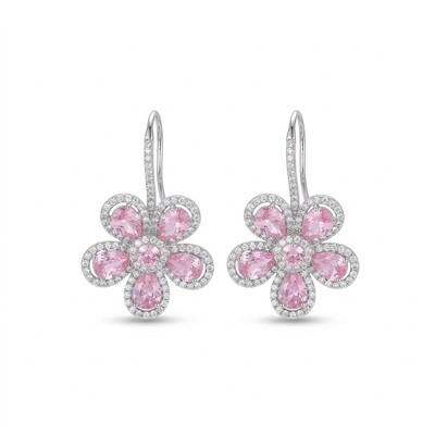 Pear Cut Flower Earrings