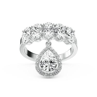 Oval & Pear Cut Halo Ring