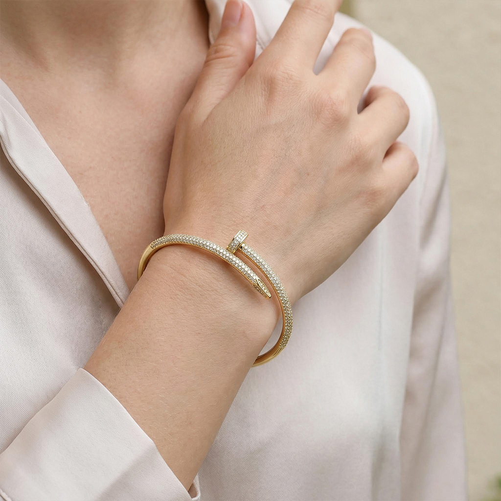  Micro Pave Nail Bangle