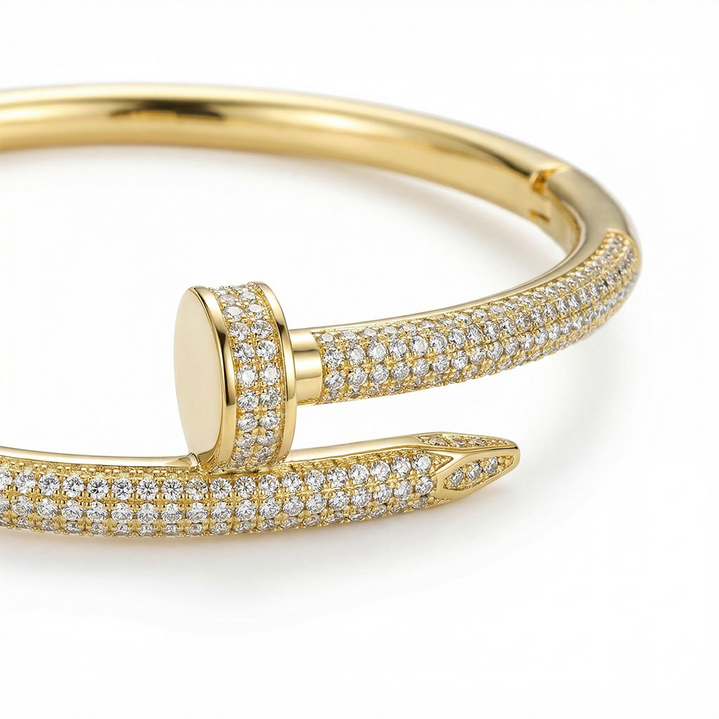  Micro Pave Nail Bangle