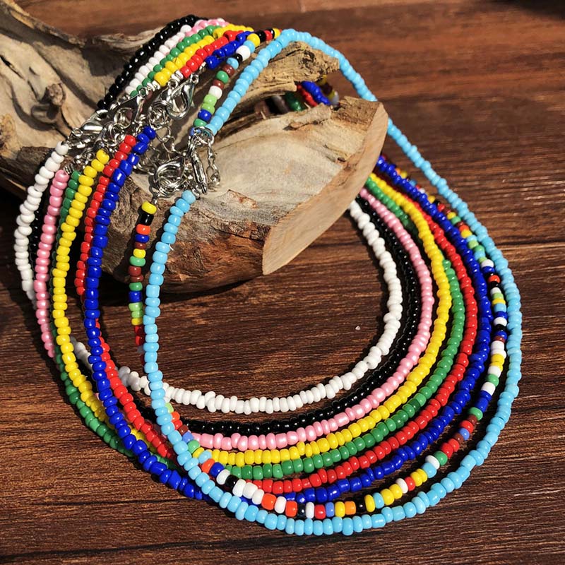Multicolor String Beaded Handmade Choker