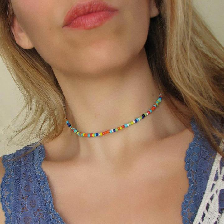 Multicolor String Beaded Handmade Choker
