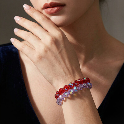 Multicolor Crystal Beaded Bracelet