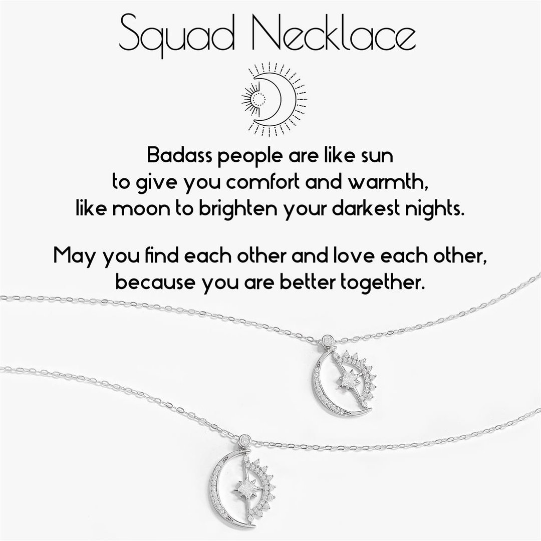 Badass Squad Have Each Other's Back Sun Moon And Star Necklace
