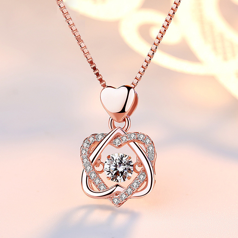  We Are Connected Heart to Heart Love Knot Necklace